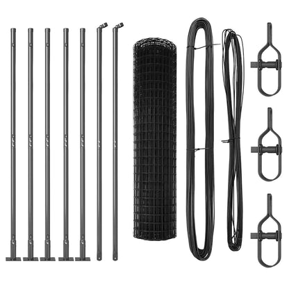 Fence with Post Grey 1.2 x 10 m Steel and PVC