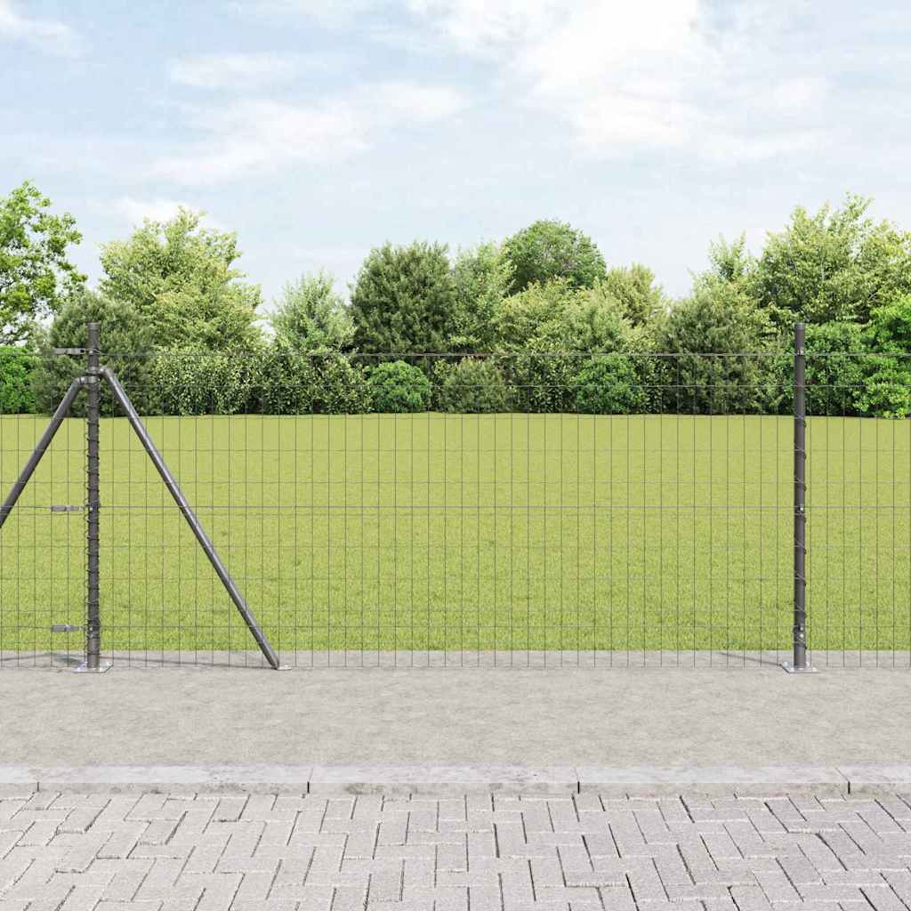 Welded Wire Fence with Concrete Base 10 x 0.8 m (W x H)