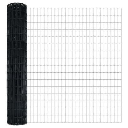 Euro Fence with Concrete Base 10 x 1.5 m PVC-Coated Steel Grey