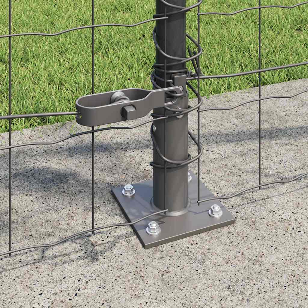 Fence with Post Grey 0.8 x 10 m Steel and PVC