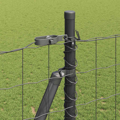 Fence with Post Grey 1.5 x 10 m Steel and PVC