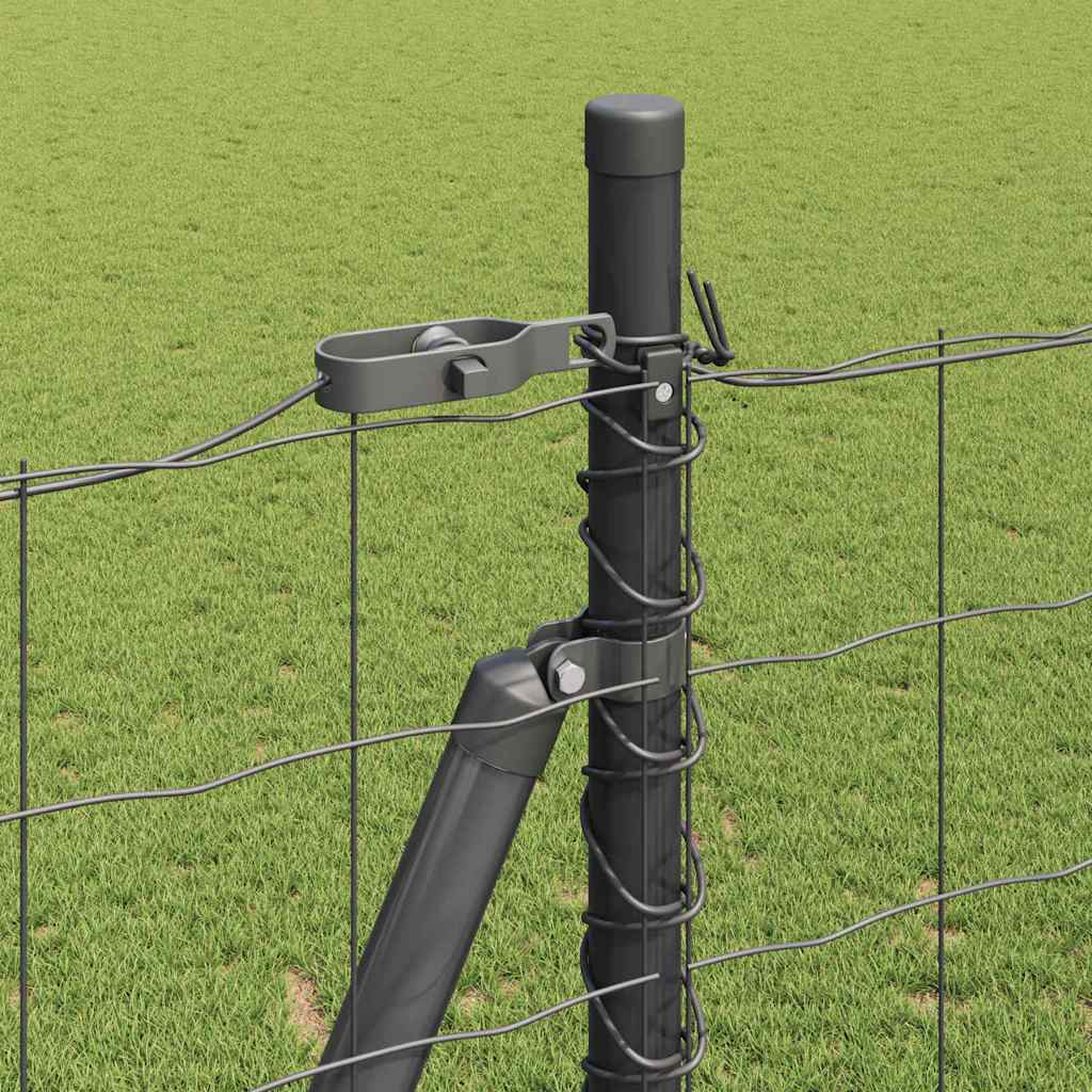 Fence with Post Grey 1.6 x 10 m Steel and PVC