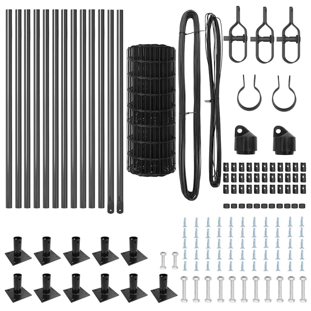 Welded Wire Fence with Concrete Base 25 x 0.6 m (W x H)