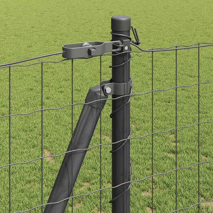 Fence with Post Grey 1.2 x 25 m Steel and PVC