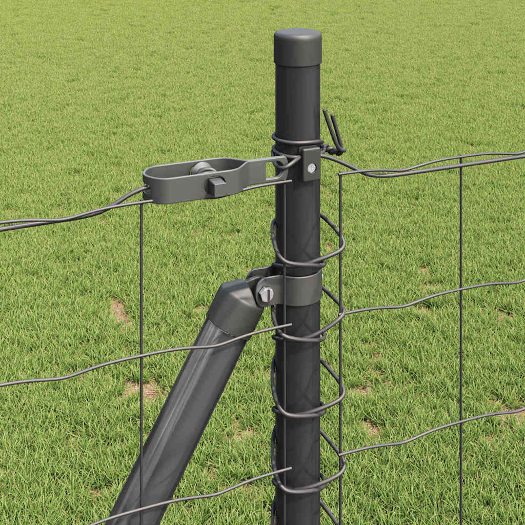 Fence with Post Grey 1 x 25 m Steel