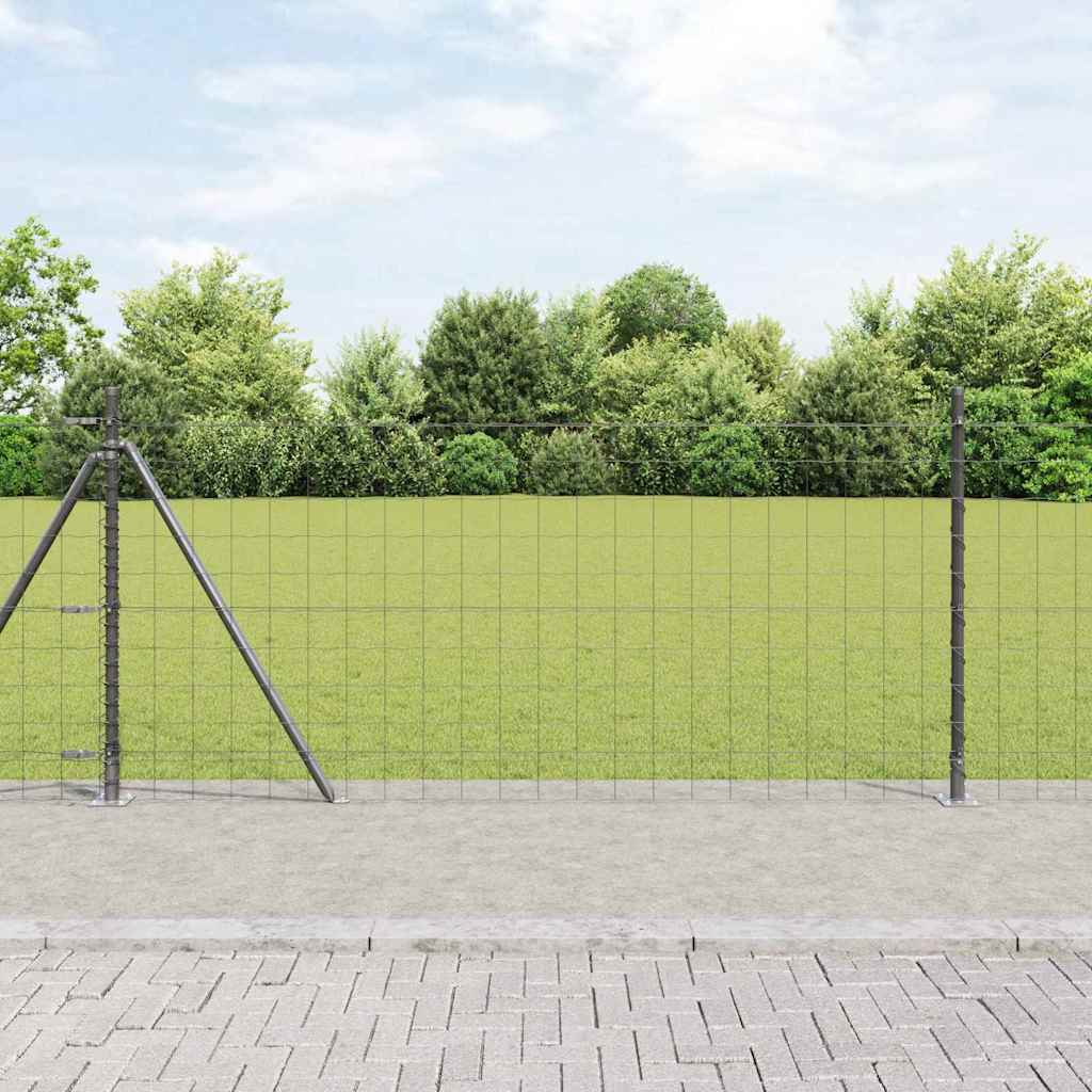 Fence with Post Grey 1 x 25 m Steel