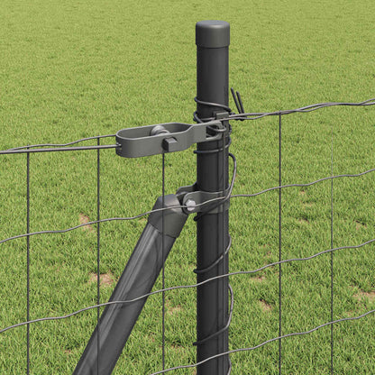 Euro Fence with Concrete Base 10 x 1 m PVC-Coated Steel Grey
