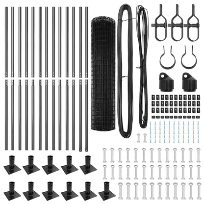 Fence with Post Grey 1 x 25 m Steel