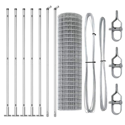 Fence with Post Silver 1.2 x 10 m Steel