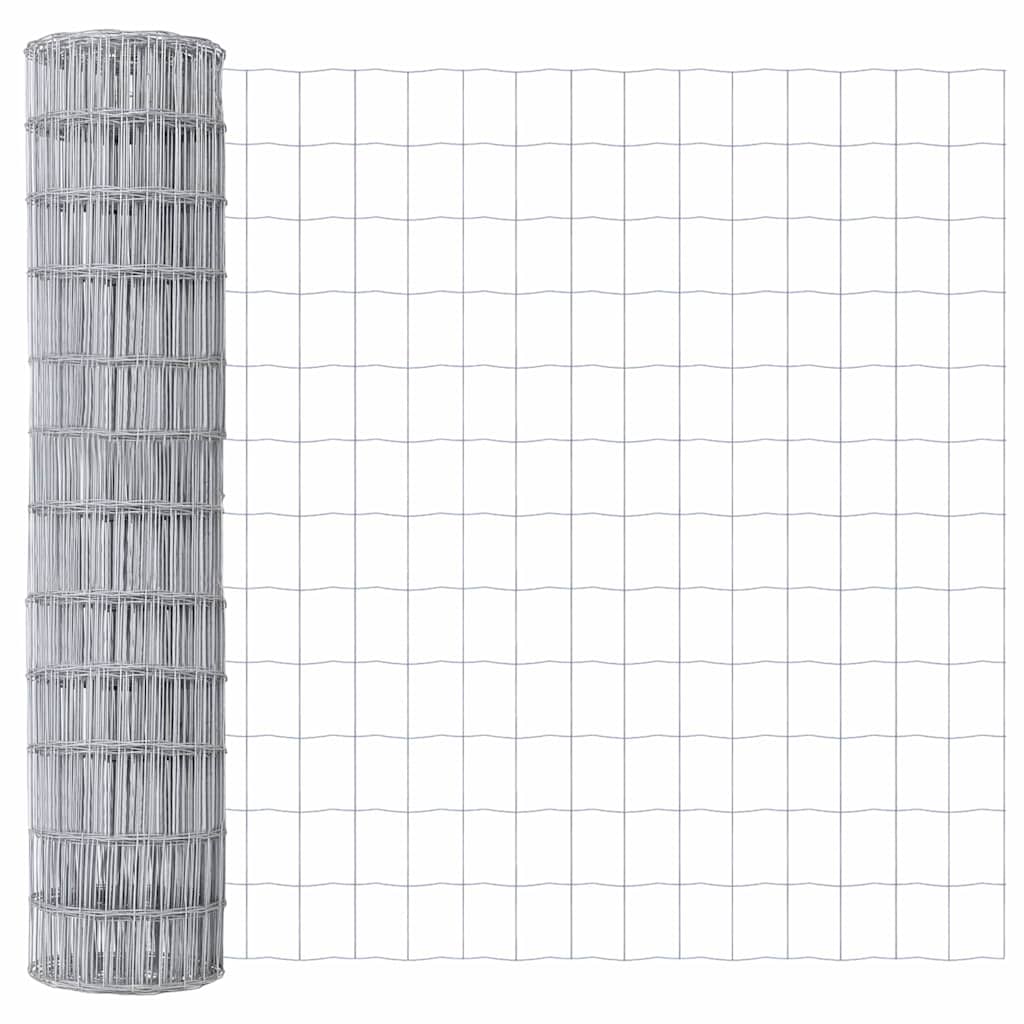 Outdoor Euro Fence with Concrete Base 10 x 1.2 m Silver Mesh