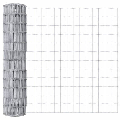 Outdoor Euro Fence with Concrete Base 10 x 1.2 m Silver Mesh