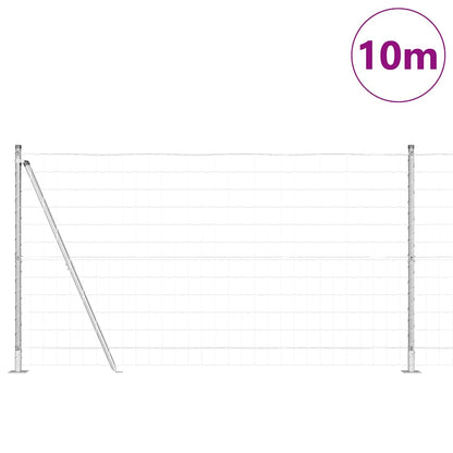 Outdoor Euro Fence with Concrete Base 10 x 1.2 m Silver Mesh