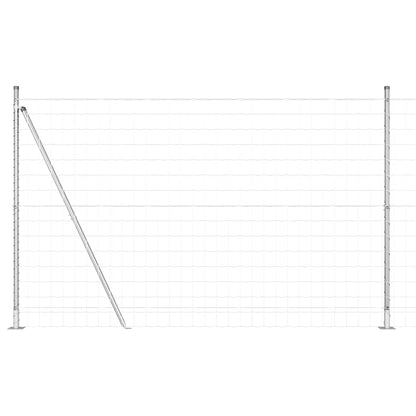 Fence with Post Silver 1.4 x 10 m Steel