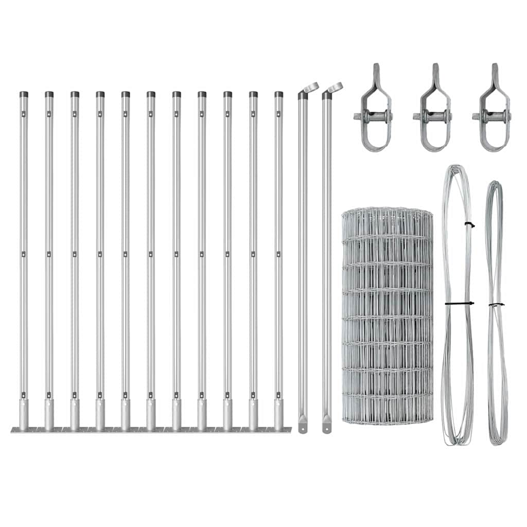 Welded Wire Fence with Concrete Base 25 x 0.6 m (W x H)