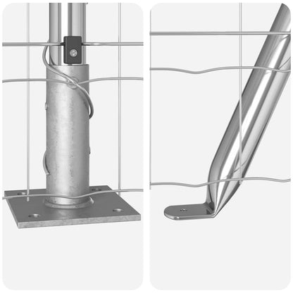 Fence with Post Silver 1 x 25 m Steel