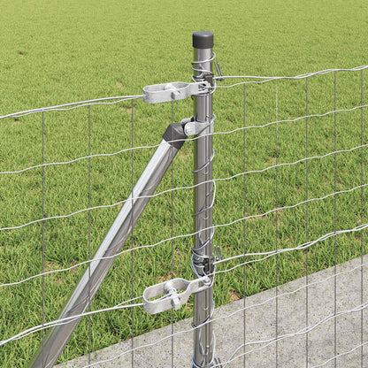 Fence with Post Silver 0.6 x 50 m Steel