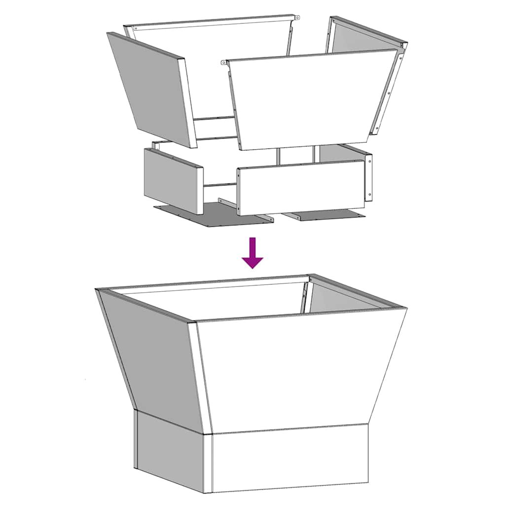 Fire Pit Black 40 x 40 x 35 cm Steel