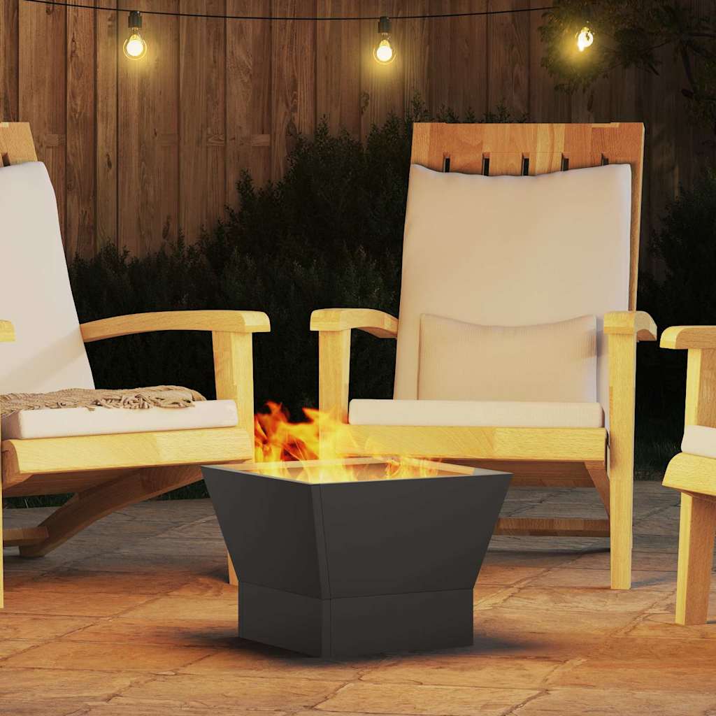 Fire Pit Black 40 x 40 x 35 cm Steel