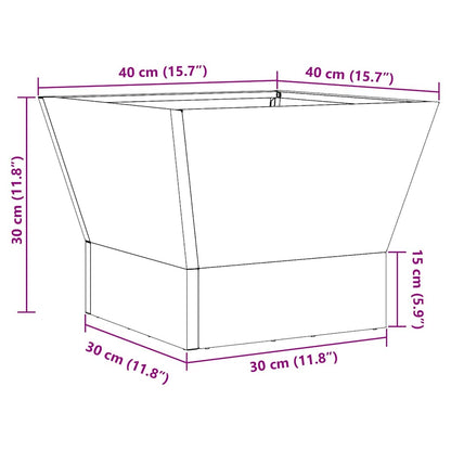Fire Pit Black 40 x 40 x 35 cm Steel