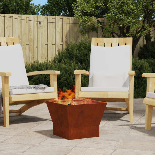 Fire Pit Brown 40 x 40 x 35 cm Weathering Steel