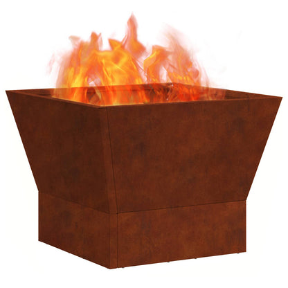 Fire Pit Brown 40 x 40 x 35 cm Weathering Steel