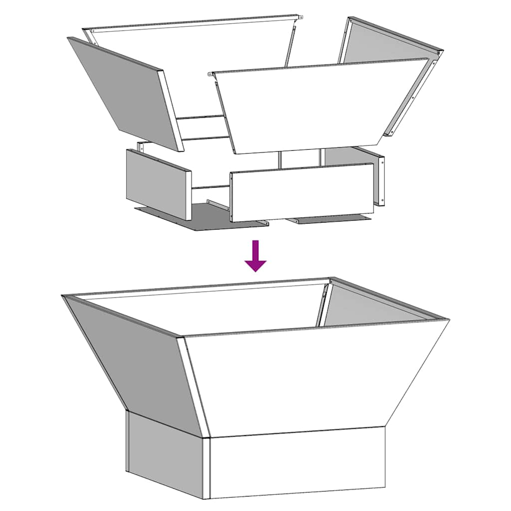 Fire Pit Black 60 x 60 x 35 cm Steel