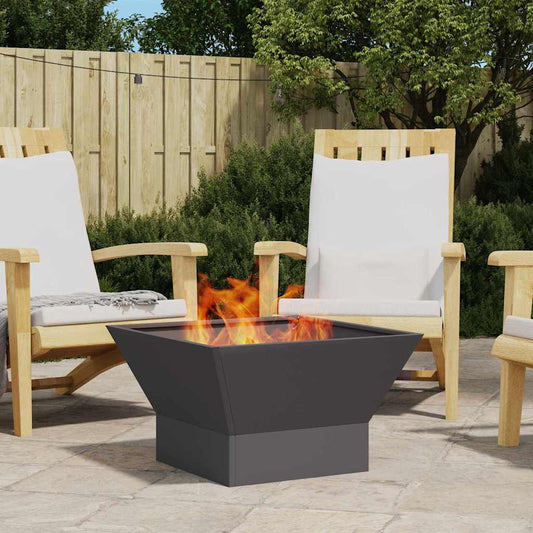Fire Pit Black 60 x 60 x 35 cm Steel