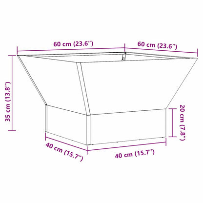 Fire Pit Black 60 x 60 x 35 cm Steel