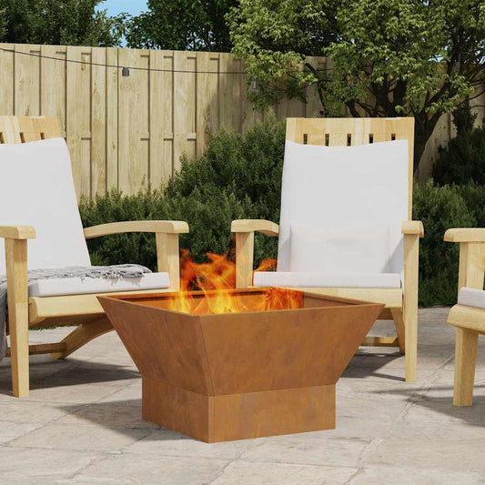 Fire Pit Brown 60 x 60 x 35 cm Steel