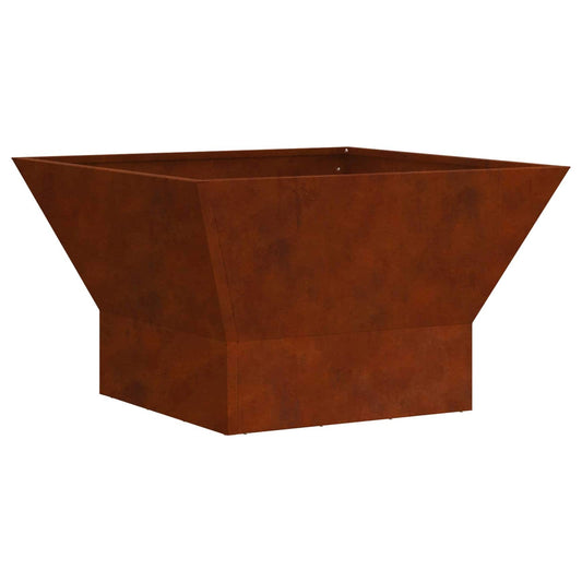 Fire Pit Brown 60 x 60 x 35 cm Weathering Steel