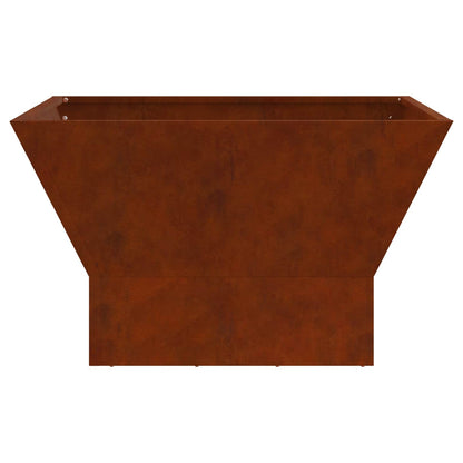 Fire Pit Brown 60 x 60 x 35 cm Weathering Steel