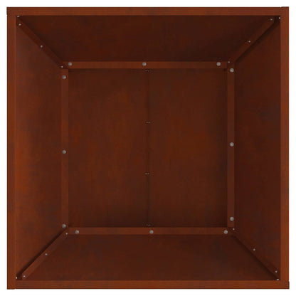 Fire Pit Brown 60 x 60 x 35 cm Weathering Steel