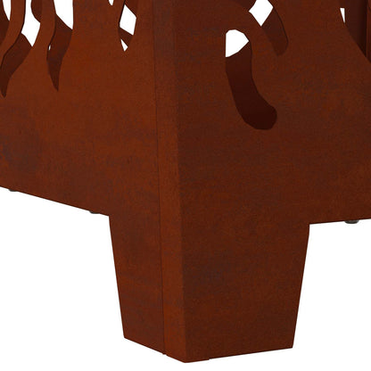 Fire Pit Brown 40 x 40 x 40 cm Weathering steel