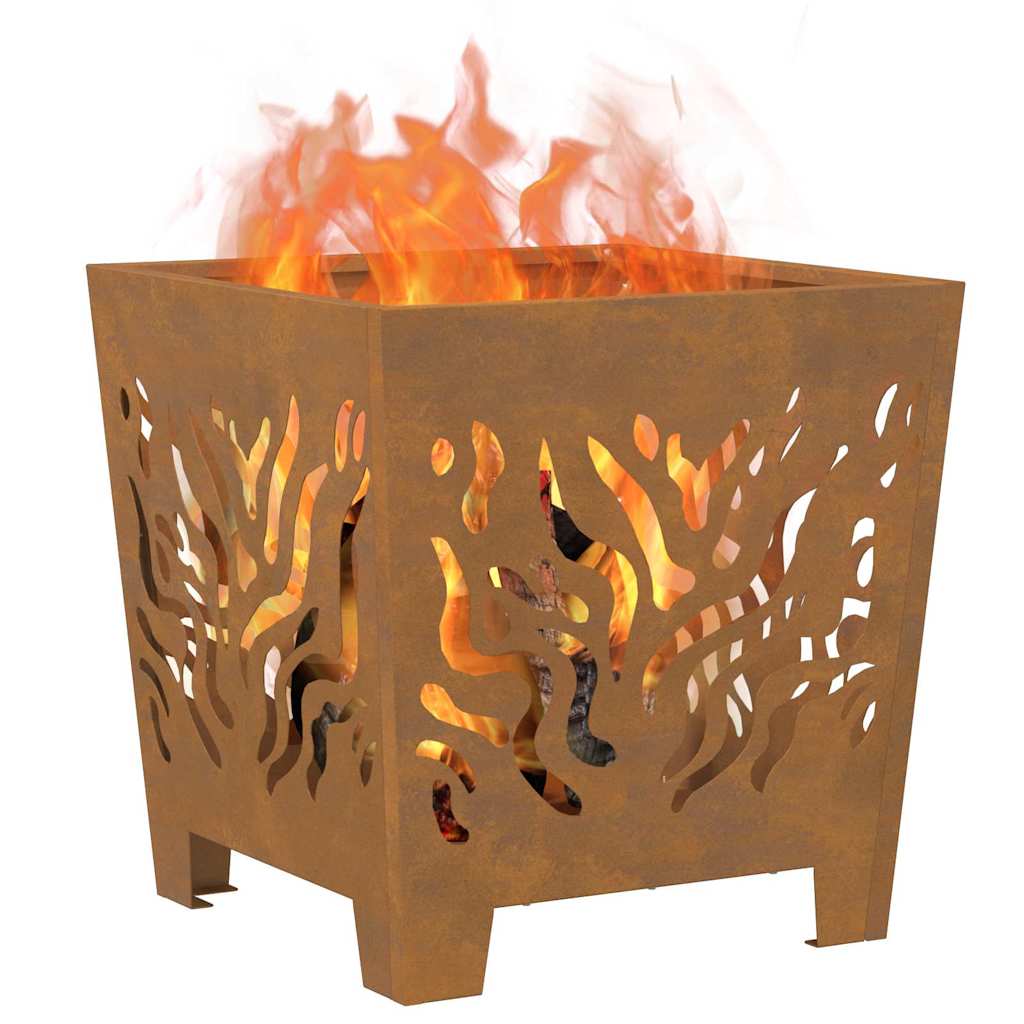 Fire Pit Brown 40 x 40 x 40 cm Steel