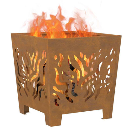 Fire Pit Brown 40 x 40 x 40 cm Steel
