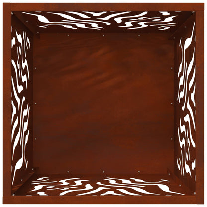 Fire Pit Brown 40 x 40 x 40 cm Weathering steel