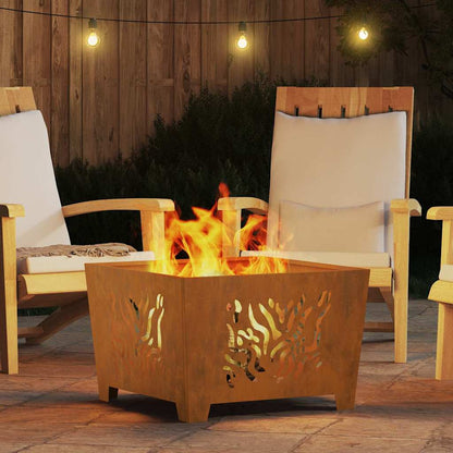 Fire Pit Brown 60 x 60 x 40 cm Steel