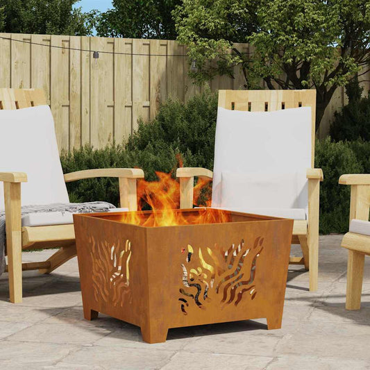 Fire Pit Brown 60 x 60 x 40 cm Steel