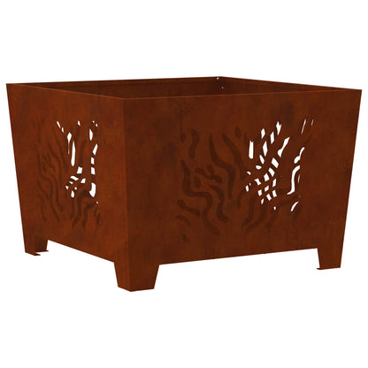 Fire Pit Brown 60 x 60 x 40 cm Weathering steel
