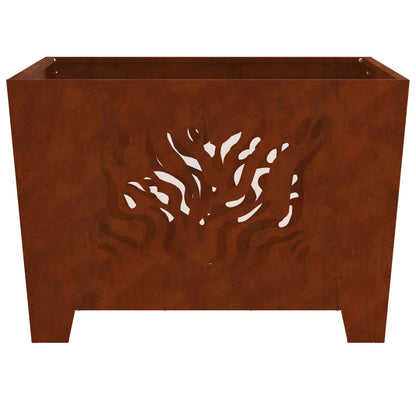 Fire Pit Brown 60 x 60 x 40 cm Weathering steel