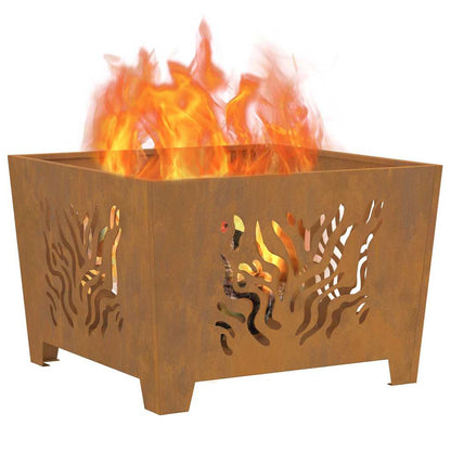 Fire Pit Brown 60 x 60 x 40 cm Steel