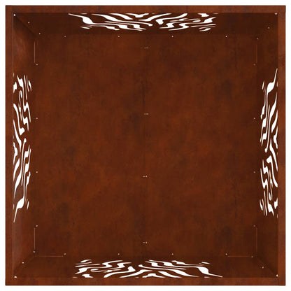 Fire Pit Brown 60 x 60 x 40 cm Weathering steel
