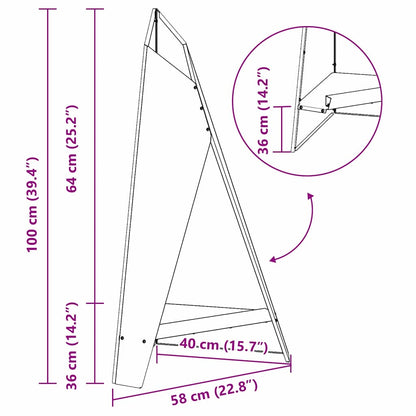 Fire Pit Black 58 x 40 x 100 cm Cold-rolled steel