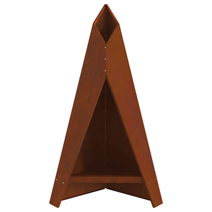 Fire Pit Brown 58 x 40 x 100 cm Weathering Steel