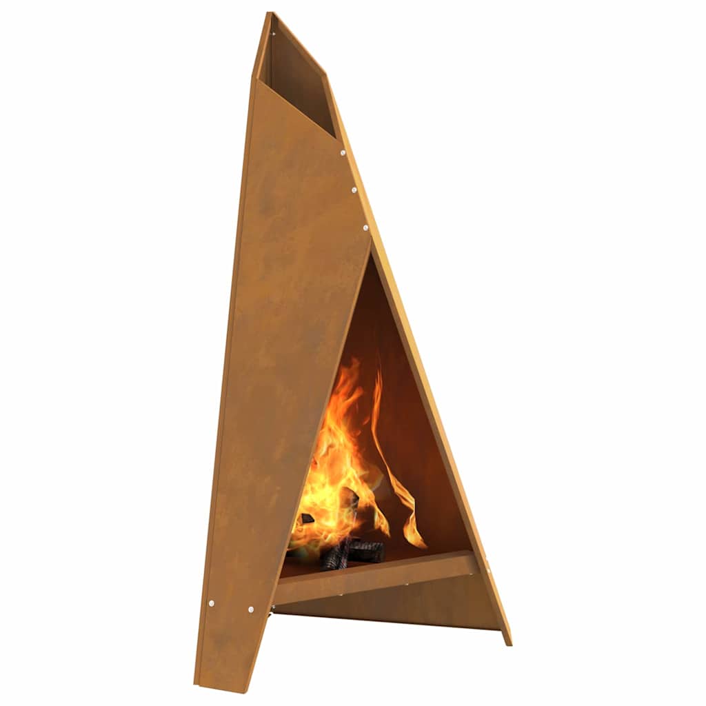 Fire Pit Brown 58 x 40 x 100 cm Weathering steel