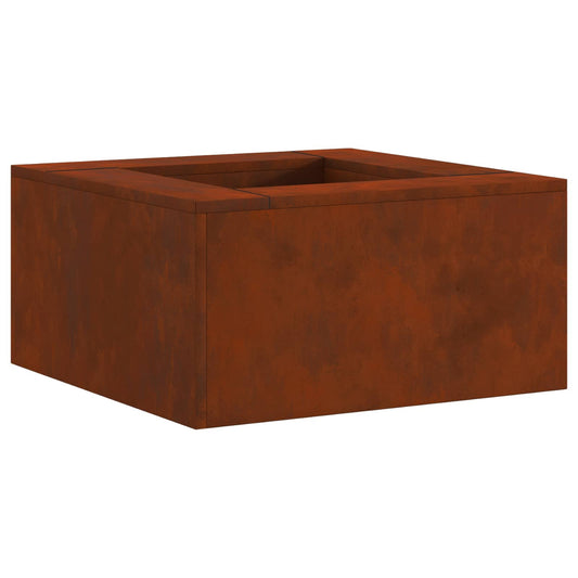 Fire Pit Brown 60 x 60 x 30 cm Weathering Steel