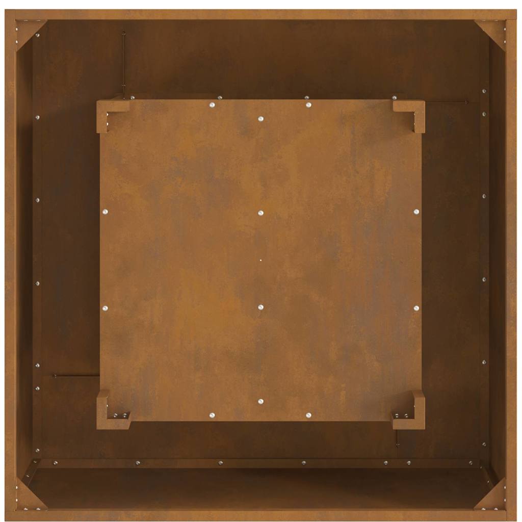 Fire Pit Brown 80 x 80 x 40 cm Weathering steel