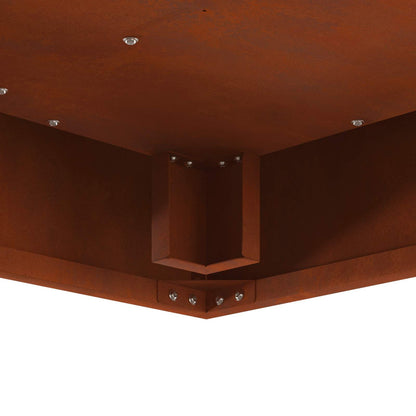 Fire Pit Brown 80 x 80 x 40 cm Weathering Steel