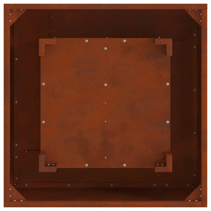 Fire Pit Brown 80 x 80 x 40 cm Weathering Steel