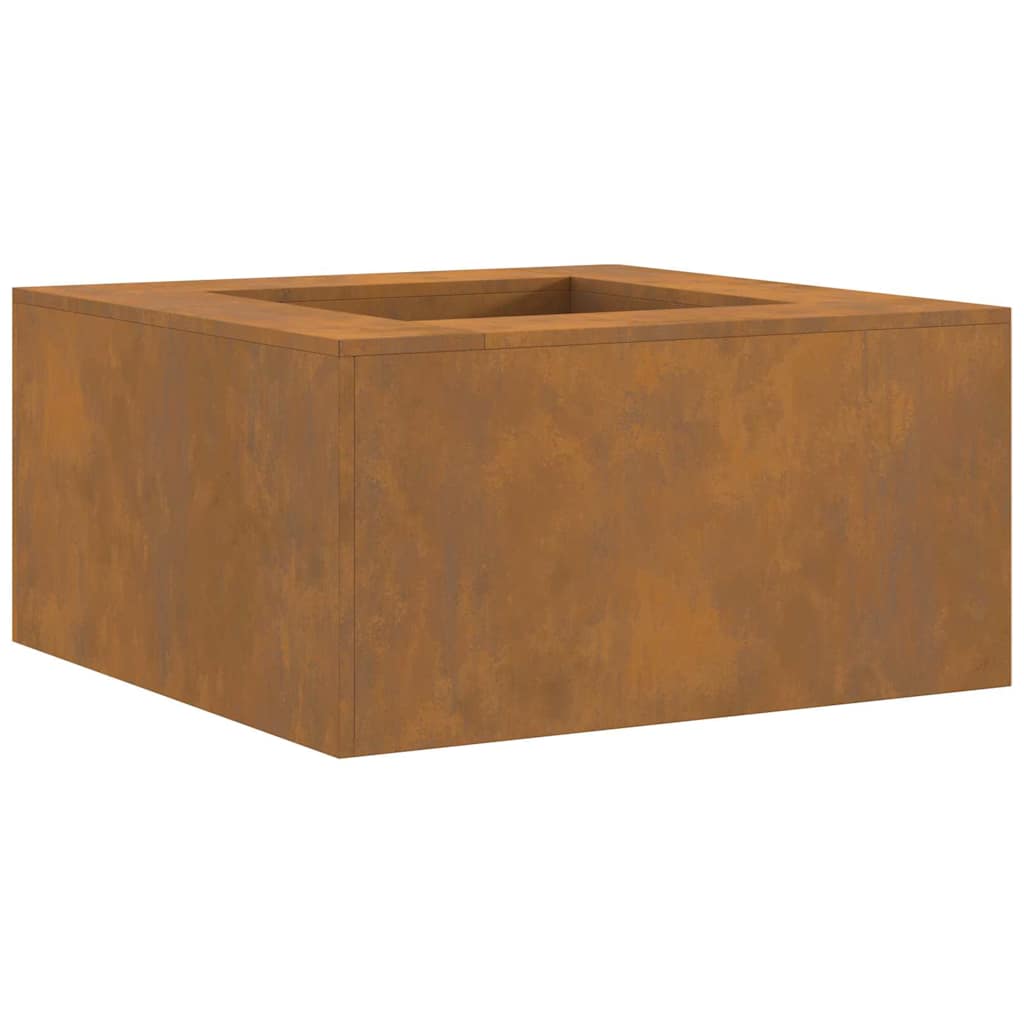 Fire Pit Brown 80 x 80 x 40 cm Weathering steel
